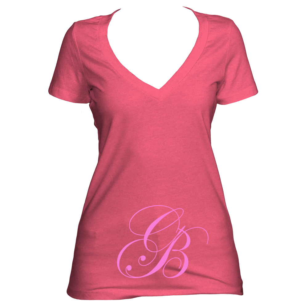 Lilac V neck women's short sleeve shirt