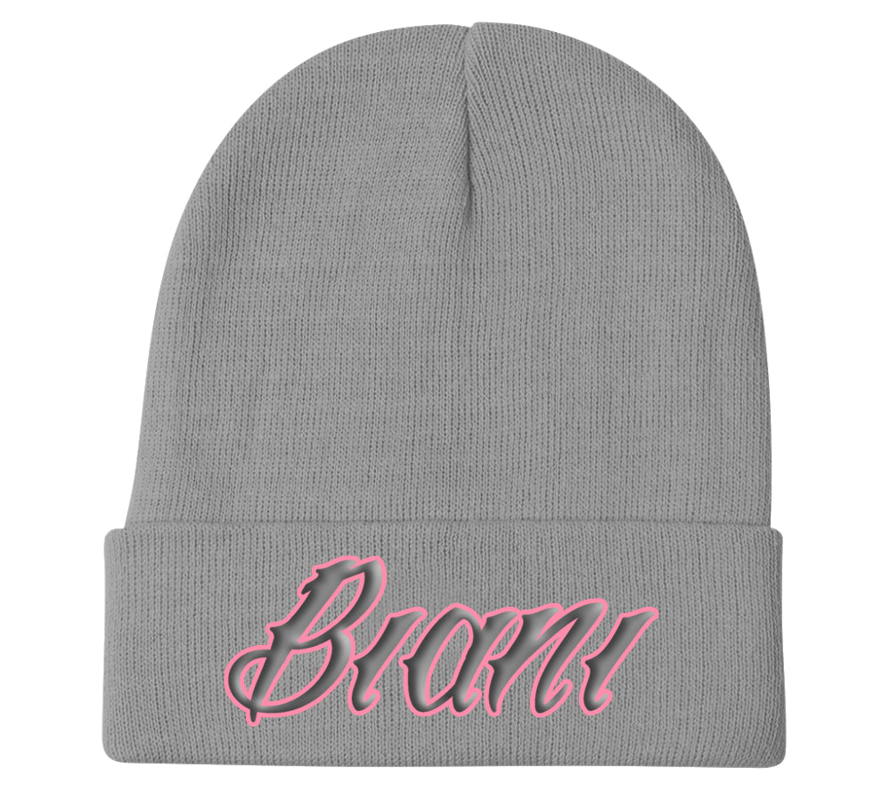 Grey Pink Biani Beanie